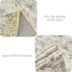 5x7 Area Rugs Gray Rust Low Pile Indoor Washable Trendy Faded Style Rugs for Bedroom Living Room Dining Room Foldable Non-Slip Thin Print Mat