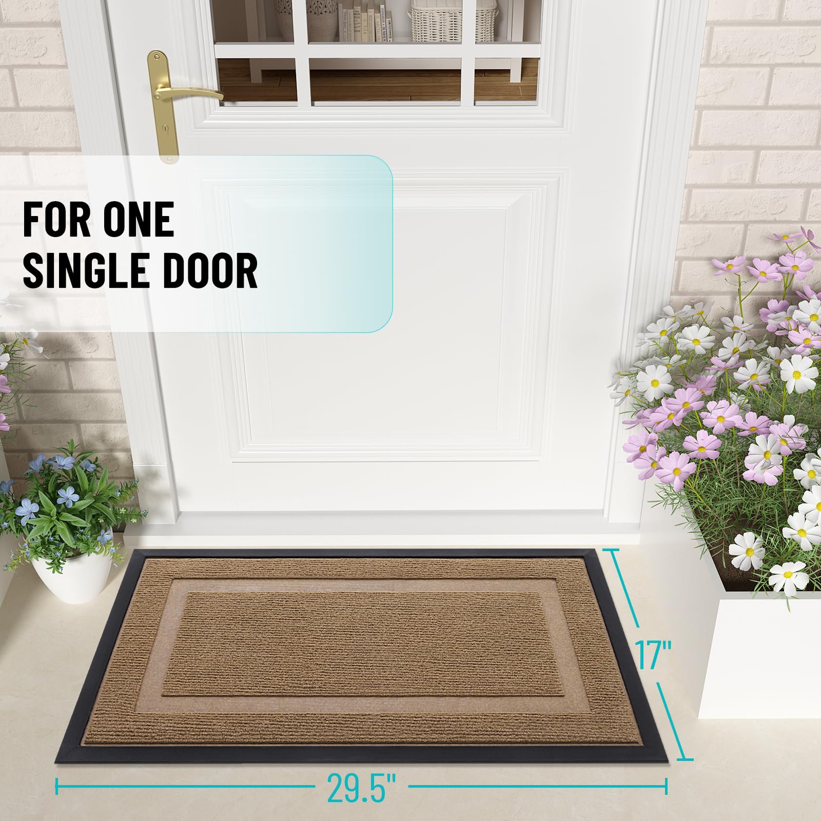 OLANLY Front Door Mat Outside 29.5x17, All-Season Heavy-Duty Rubber Doormat