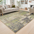 Toneed Abstract Area Rug Modern Washable Rug Soft Non Slip Rug Low Pile for Bedroom Living Room Dining Room Green 5x7 Feet