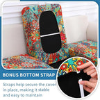 hyha Printed Couch Cushion Covers, Floral Sofa Covers Washable for 2 Cushion Couch, Stretch Pattern Outdoor Cushion Covers for Patio Furniture with Elastic Bottom(2 Packs, Diamond Mandala)
