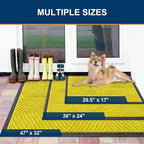 Smiry Front Door Mat Outside Entrance, Heavy Duty Sturdy Natural Rubber Doormat, Trap Dirt and Moisture, Easy Clean Low Profile Welcome Floor Mats for Indoor Outdoor Entry, 35X23 Inch, MST- Yellow