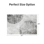 3 x 5 Rug Small Non Slip Area Rug Ultra Soft Machine Washable Low Pile Modern Abstract Dahlia Indoor Carpet Rugs for Bedroom Living Room Entryway Kitchen Bedside, Grey