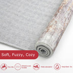 KOZYFLY Modern Abstract Washable Rug Runner 2x7 Hallway Runner Rug Non-Slip Soft Kitchen Runner Rugs, Print Multi Grey/Orange Striped Carpet Runner for Entryway Bathroom