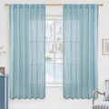LAMIT Semi Sheer Linen Curtains 63 Inch for Living Room 52 x 63 Inch