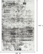 9x12 Area Rugs for Living Room: Washable Abstract Black Grey Badroom Carpet