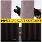 NICETOWN Chaise Mauve Vintage Linen 100% Blackout Curtains for Living Room, Thermal Insulated Curtains 102“ Long, Noise Reducing Window Treatment Drapes for Home Office, 62" Wide Per Panel, Set of 2