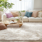 OLANLY 4x9 Area Rugs for Living Room Bedroom, Machine Washable Soft Fluffy Shaggy Bedside Rug, Indoor Floor Carpet for Kids Girls and Boys, Dorms, Nursery Rooms, Home Decor Aesthetic, Ivory