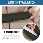 H.VERSAILTEX Super Stretch Individual Seat Cushion Covers Sofa Covers Couch Covers Slipcover Sets Thick Jacquard Textured Twill Fabric (2 Piece Large Sofa Cushion Covers, Olive)