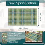 3x5 Buffalo Entry Rug - Small Washable Indoor Outdoor Mats for Front Door Non-Slip Porch Rug Green Teal Plaid Tartan Throw Rugs for Living Room Bedroom Entryway Kitchen Office Porch Decor