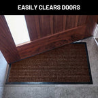 Sierra Concepts Front Door Mat Welcome Floor Mats - Entryway Indoor Outdoor Entrance Doormat, Patio, Porch, Muddy Shoe, Inside Outside Low Profile, 30x17 inches, 2-Pack Dark Brown