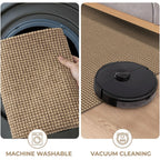 KOZYFLY Boho Area Rug Runner Sets of 2Pcs 2x6 and 3x5 Washable Entry Rugs Non Slip Rubber Backed Kitchen Rug Woven Cotton Entrance Rugs for Front Porch Bathroom Kitchen Bedroom, Tan/Orange/Brown
