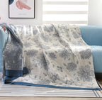 MSGKV Boho Throw Blanket 50"x60" Cotton Throw for Couch Sofa, Floral Quilt