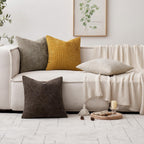 MIULEE Decorative Couch Throw Pillow Covers 18x18 Inch Dark Brown 2 Pack
