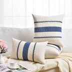 Fancy Homi Set of 1 Dusty Blue Vintage Euro Decorative Throw Pillow Cover 26x26 Inch for Couch Bed Sofa Chair Bedroom, Rustic Retro Square Cushion Case, Modern Farmhouse Boho Living Room Decor Indoors