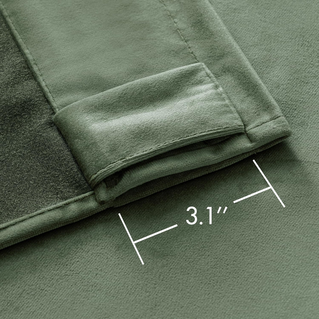 MIULEE Sage Green Velvet Curtains 52x96 inches Luxury Blackout Curtains