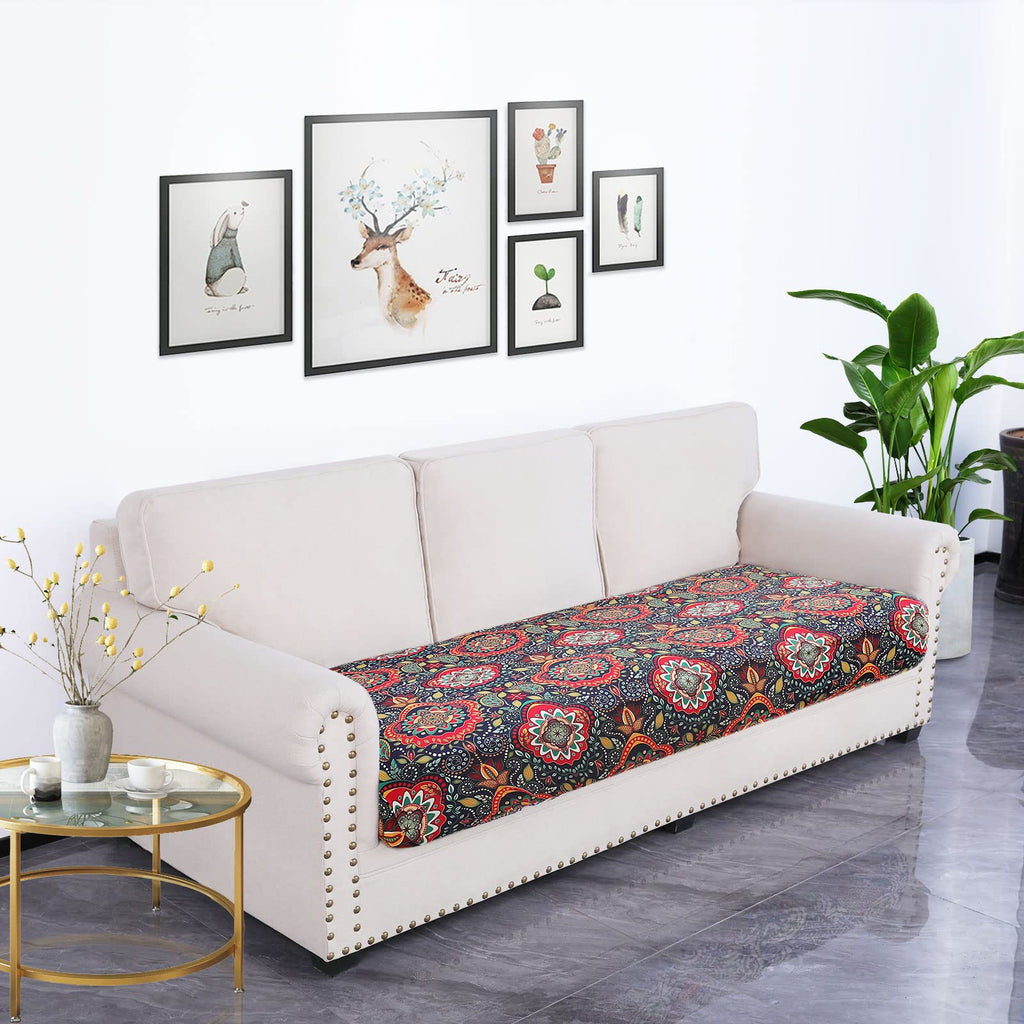hyha Printed Couch Cushion Covers, Sofa Covers Washable for 3 Cushion Couch