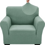 ZNSAYOTX 1 Piece Jacquard Chair Slipcovers for Living Room High Stretch Chair Covers with Arms Anti Slip Pets Friendly Couch Sofa Armchair Cover Furniture Protector (Small, New Pattern Pea Green)