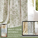 jinchan Floral Linen Blackout Curtains for Bedroom 96 Inches Long