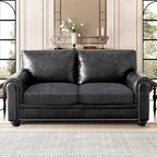 Leather Look Couch Cushion Covers Sofa Seat Slipcovers Sets Couches Furniture Protector for Sectional Armchair Loveseat Pets Kids Stretch Spandex Fabric (2 Cushion Loveseat, Dark Grey)