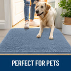 OLANLY Dog Door Mat for Muddy Paws 47x24, Super Absorbent Chenille Mud Mat
