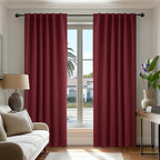 Deconovo Blackout Curtains, Thermal Insulated, W52 x L108 2 Panels, Back Tab, Machine Washable, Room-Darkening Drapes for Bedroom/Living Room Burgundy Red