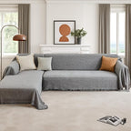 HOMERILLA Sectional Couch Covers for Sectional Sofa L Shaped Sofa Cover Blanket 2 Pieces L Shape Furniture Protector for Pets Dogs (Light Grey, X-Large)