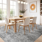 Nakagishi 6x9 Area Rugs Living Room: Washable Abstract Large Neutral Soft Rug Stain Resistant Modern Indoor Floor Non-Slip Carpet for Bedroom Nursery Kids Playroom Office Dining Room Dorm- Grey