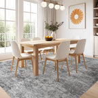Nakagishi 7x9 Area Rugs Living Room: Washable Abstract Large Neutral Soft Rug Stain Resistant Modern Indoor Floor Non-Slip Carpet for Bedroom Nursery Kids Playroom Office Dining Room Dorm- Grey