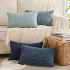 Fancy Homi 4 Packs Decorative Throw Pillow Covers for Living Room Couch Bed, Modern Farmhouse Boho Home Décor Accent Cushion Case, 20" x 12", Neutral