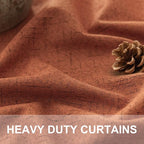 Rust Colored Curtains for Bedroom 96 Inches Long 2 Panel Set Faux Linen Cute Blackout Curtains for Living Room Darkening Thermal Drapes Farmhouse Decorative Window Treatments Terracotta Burnt Orange