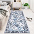 HEBE Hallway Runner Rug 2'x5' Washable Vintage Distressed Area Rugs Non Slip Laundry Rug Runner Boho Floor Carpet Runners for Hallways Entryway Laundry Room Kitchen Bathroom