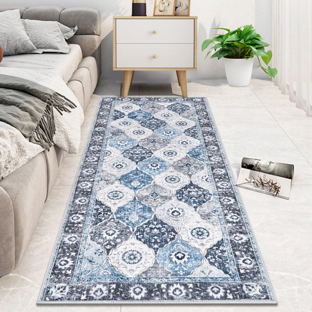 HEBE Hallway Runner Rug 2'x5', Washable Non Slip Kitchen Rug Runner