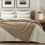 EVERGRACEHOME Chunky Chenille Knit Throw Blanket, 60 x 80, Sand Dune