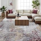 Toneed Abstract Area Rug 6x9 Modern Washable Rug Soft Non Slip Rug Low Pile for Bedroom Living Room Dining Room Taupe Grey Brown