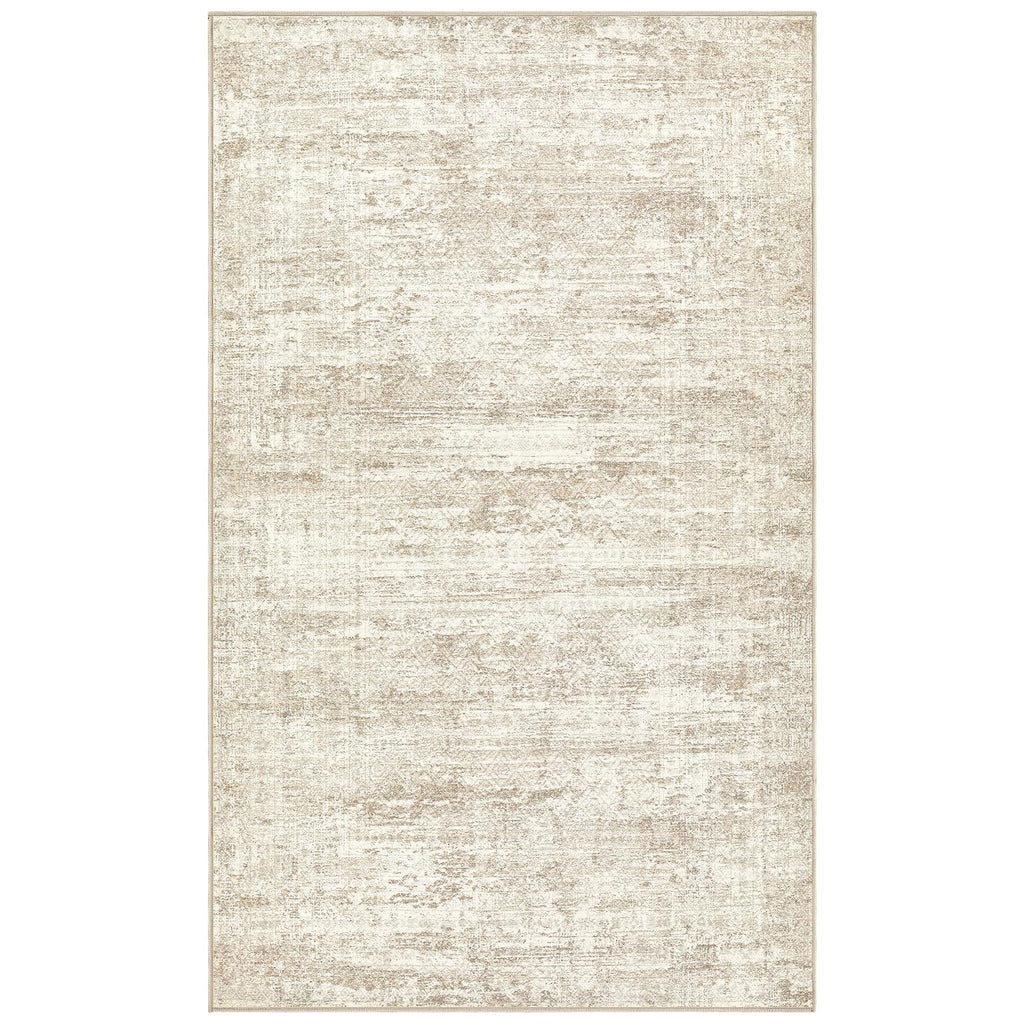 UERMEI 3x5 Washable Area Rug - Neutral Modern Abstract Living Room Rugs, Non-Slip Soft Large Indoor Floor Carpet for Bedroom Home Office & Under Dining Table Decor, Beige/Brown