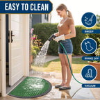 Smiry Half Circle Front Door Mat Outside Entrance, Rubber Doormat, 35x23