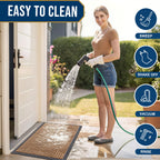 Smiry Front Door Mat Outside Entrance, Low Profile Rubber Doormat, 59x23