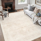 Luxturiy 5x7 Area Rugs Living Room: Bedroom Neutral Washable Carpet Beige