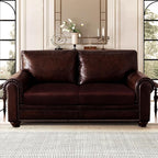 Leather Look Couch Cushion Covers Sofa Seat Slipcovers Sets Couches Furniture Protector for Sectional Armchair Loveseat Pets Kids Stretch Spandex Fabric (2 Cushion Loveseat, Burgundy)