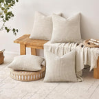 MIULEE Pack of 4 Couch Throw Pillow Covers 20x20 Inch Cream Soft Decorative Chenille Pillow Covers Farmhouse Accent Cushion Covers for Boho Spring Home Decor Sofa Bedroom Living Room