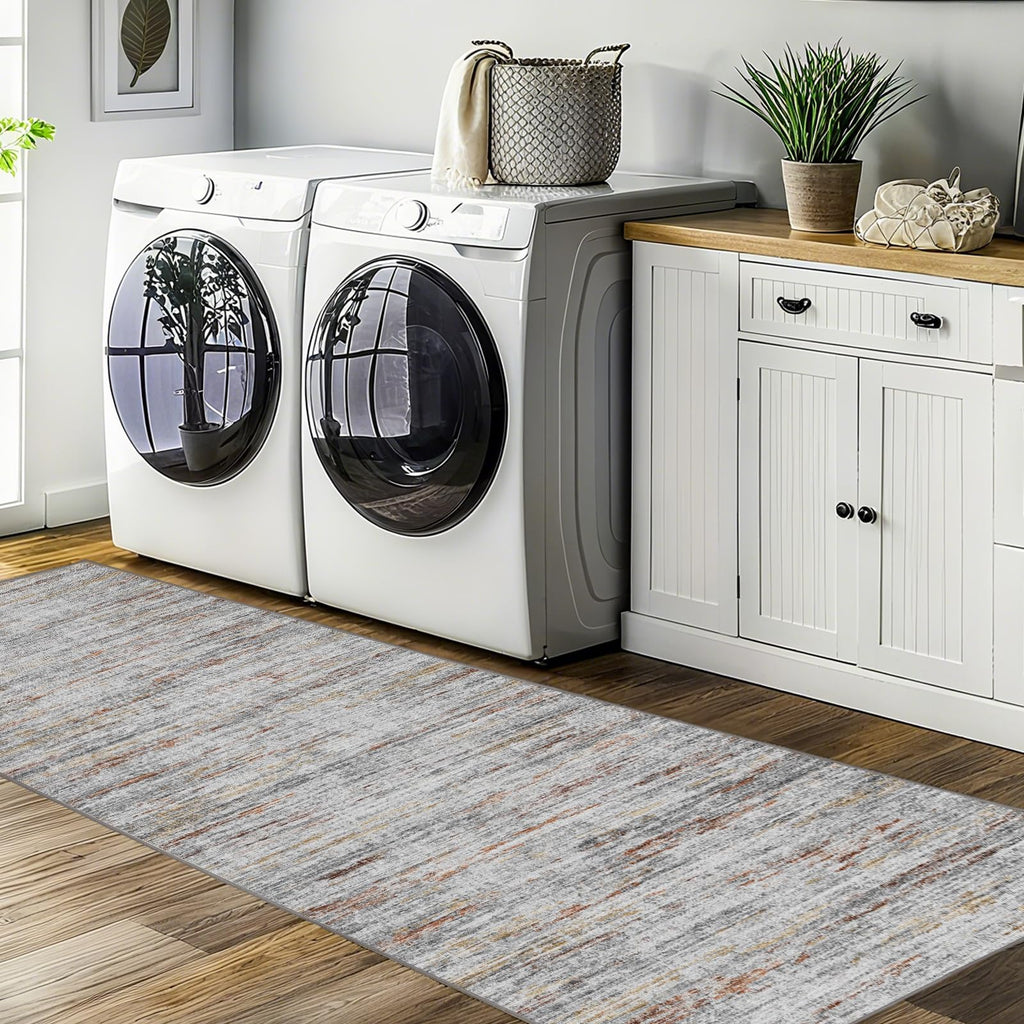 2x5 Washable Runner Rugs，Modern Abstract Rug Runner,Ultra-Thin Kitchen Runner Rug Non-Slip Backing Entryway Runners,Bathroom Carpet for Hallways,Bedroom，Laundry Room