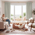 RYB HOME Cream 100% Blackout Linen Curtains 78 inch Long, Thermal Insulated & Privacy Assurd Home Decor Drapes for Bedroom/Office/Nursery, Rod Pocket & Back Tab Window Treatment, W52 X L78, 2 Panels