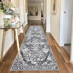 HEBE Hallway Runner Rug 2'8''x8' Washable Vintage Distressed Area Rugs Non Slip Laundry Rug Runner Boho Floor Carpet Runners for Hallways Entryway Laundry Room Kitchen Bathroom