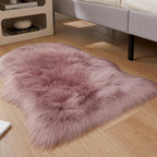 EasyJoy Ultra Soft Fluffy Shaggy Area Rug Faux Fur Rug Chair Cover Seat Pad Fuzzy Area Rug for Bedroom Floor Sofa Living Room (2 x 3 ft Sheepskin, Light Purple)