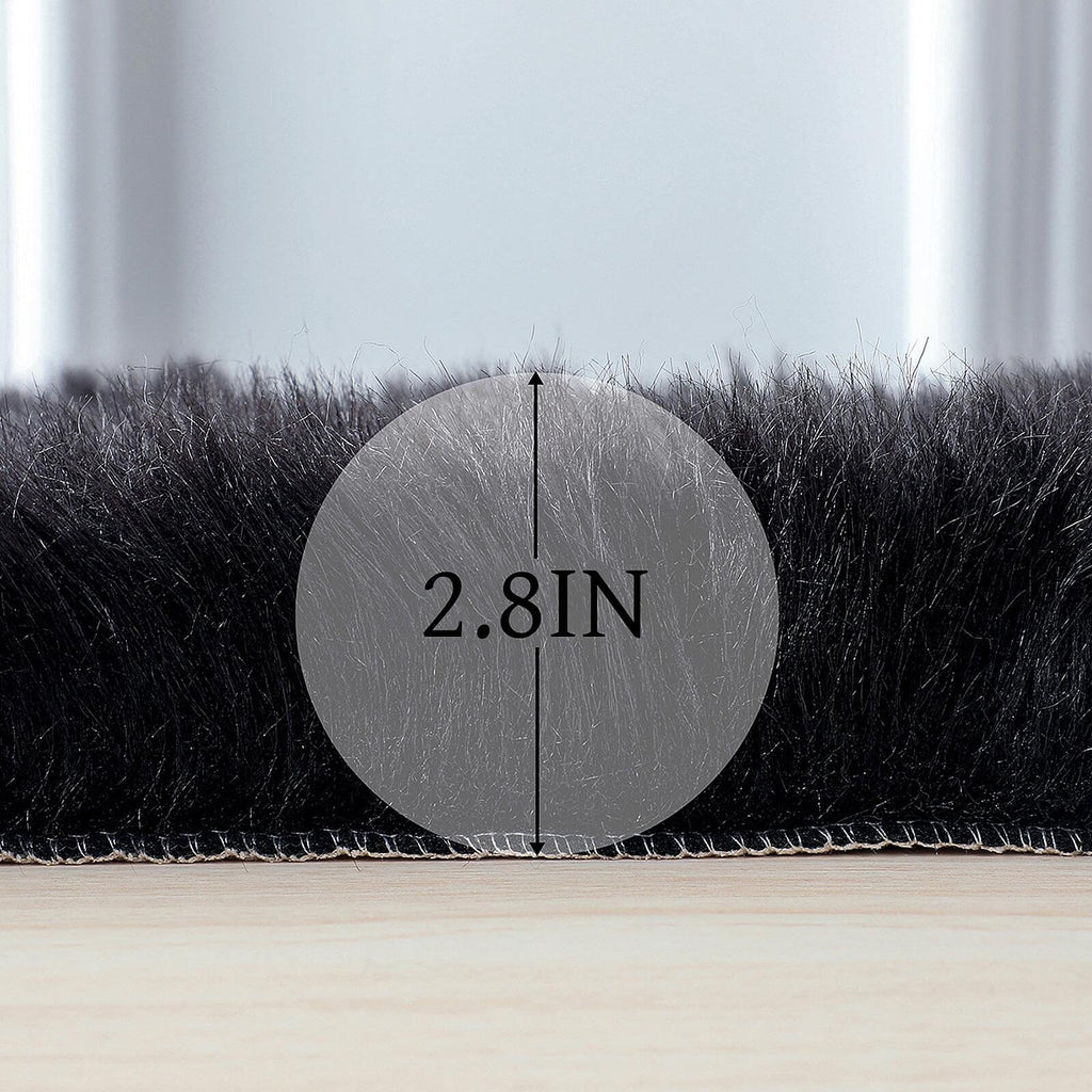 linmopm Faux Fur Sheepskin Rug, Black, 4x6 ft