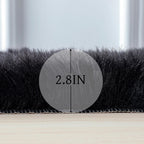 linmopm Faux Fur Sheepskin Rug, Black, 4x6 ft