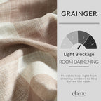 Threadmade Grainger Buffalo Check Blackout Window Curtain, Linen - 52" W x 84" L