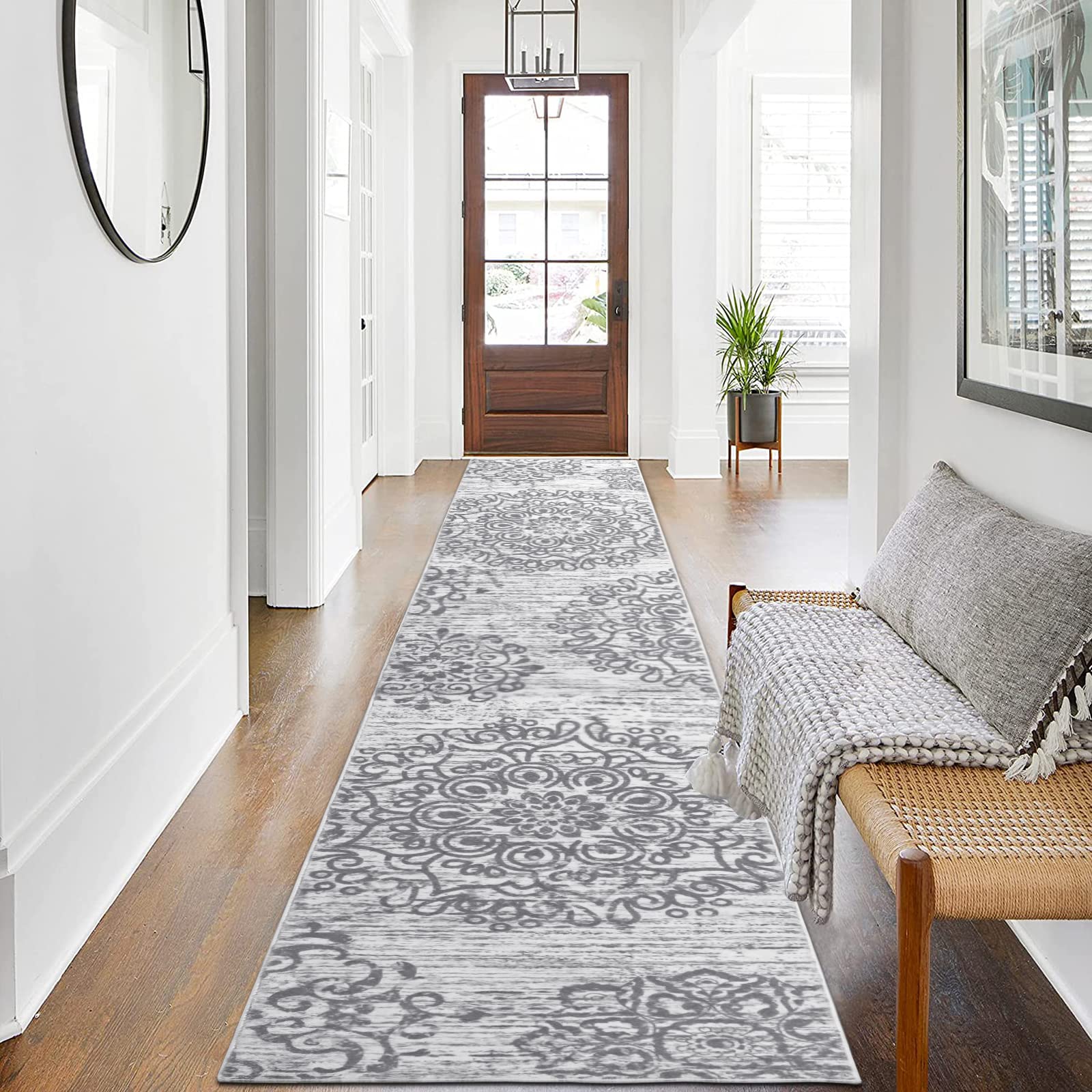 HEBE Hallway Runner Rug 2'x10', Washable Non Slip Kitchen Rug Runner