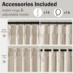 MIULEE Pinch Pleated Thick Linen Curtains 84 Inches Long 2 Panels for Living Room Bedroom, Linen Texture Memory Trained Pleat Drapes Back Tab Semi Sheer Privacy Neutral Ivory Cream Farmhouse Curtains