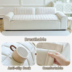 Couch Covers for Dogs Washable, Non Slip Couch Covers for Loveseat Sofa Pet Friendly, Soft Fuzzy Sofa Covers for Pet, Dog Couch Cover Furniture Protector(1PC,Beige White,27.6"x59.1")